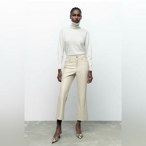 Zara faux leather flare pant